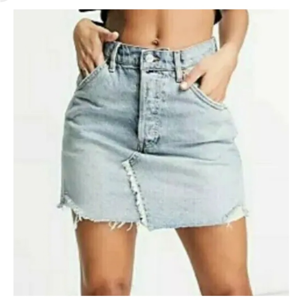 Free People We The Free Brea Cut Off Denim Skirt Size 28 🔥NWT 🔥